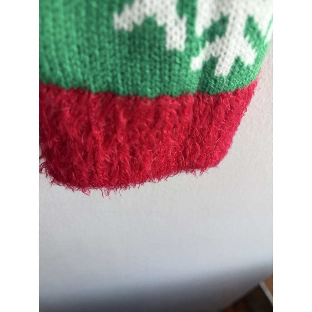 Peanuts Snoopy Woodstock Ugly Christmas Sweater Women Large Green Doghouse Fuzzy - Picture 10 of 12